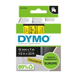 Dymo Labelling Tape D1 SD45018/S0720580 12mm x 7M Black On Yellow