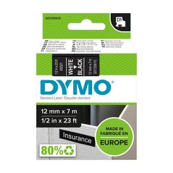 Dymo Labelling Tape D1 SD45021/S0720610 12mm x 7M White On Black