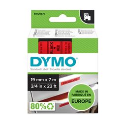 Dymo D1 Label Tape 19mm x 7m Black on Red