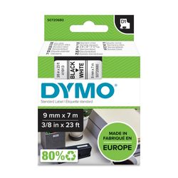 Dymo D1 Label Tape 9mm x 7m Black on White