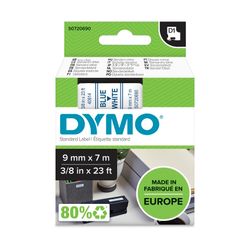 Dymo D1 Label Tape 9mm x 7m Blue on White
