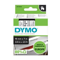 Dymo D1 Label Tape 19mm x 7m Black on Clear