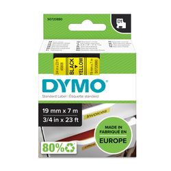 Dymo D1 Label Tape 19mm x 7m Black on Yellow