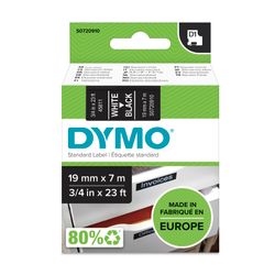 Dymo D1 Label Tape 19mm x 7m White on Black