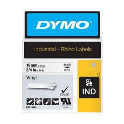 Dymo Rhino Tape Vinyl 19mm x 5.5M Black On White