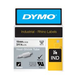 Dymo Rhino Tape Heat Shrink Tube 19mm x 1.5M Black On White