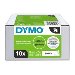 Dymo Labelling Tape D1 209309712mm x 7M Black On White Bulk Pack 10