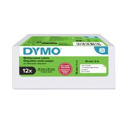 Dymo LabelWriter Multipurpose Labels 19x51mm Small (Removable) White Bulk Pack 12
