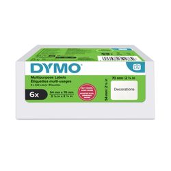 Dymo LabelWriter Multipurpose Labels 54x70mm White Bulk Pack 6
