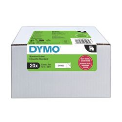 Dymo Labelling Tape D1 12mm x 7M Black On White Bulk Pack 20