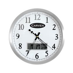 Carven Clock 350mm Aluminium Frame With LCD Date