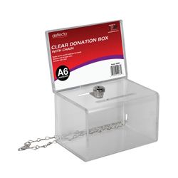 Deflect-o Donation Box  A6 Landscape (Clear)
