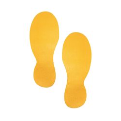 Durable Floor Marking Shape Foot Yellow Pack 10
