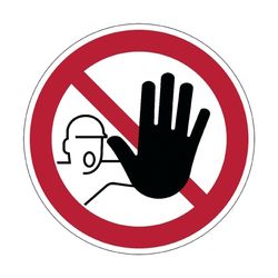 Durable Self Adhesive Floor Marking Safety Sign Entry Prohibited Red