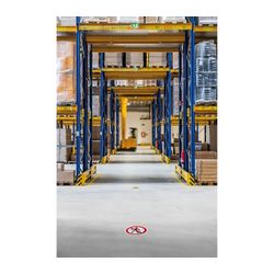 Durable Self Adhesive Floor Marking Safety Sign Pedestrians Prohibited Red