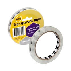 Marbig Clear Office Tape 12mm x 66M - for large dispensers