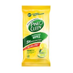 Pine-O-Cleen Disinfectant Cleaning Wipes Lemon & Lime Pack 100
