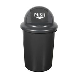 Cleanlink Rubbish Bin Circular With Bullet Lid 60L Grey