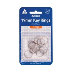 Kevron Key Rings 19mm Zinc Plated Pk10