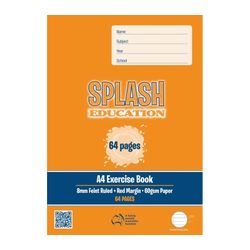 Splash Exercise Book A4 8mm Ruled 64 Page