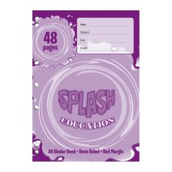 Splash Binder Book A4 8mm Ruled 48 Page