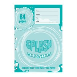 Splash Binder Book A4 8mm Ruled 64 Page