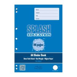 Splash Binder Book A4 8mm Ruled 96 Page