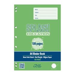 Splash Binder Book A4 8mm Ruled 128 Page