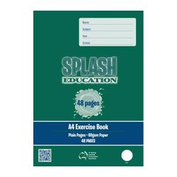 Splash Exercise Book A4 Unruled/Blank Stapled 48 Page