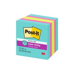 Post-It Memo Cube Super Sticky 2027-SSAFG 76X76mm Assorted Colours 360 Sheet