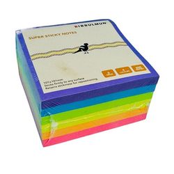 Bibbulmun Super Sticky Notes 101mm x 101mm 6 Neon Colours 600 Sheets Pack of 6