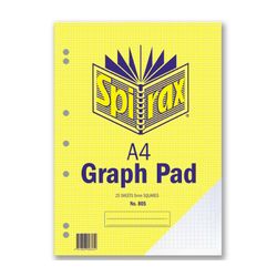 Spirax 805 Graph Pad 5mm A4 25 Leaf