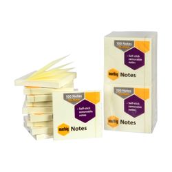 Marbig Notes Repositionable 75x75mm Yellow Pack 12