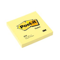 Post-It Notes 76x76mm 654 Yellow 100 Sheet Pack 12