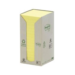 Post-It Notes 654-1T 76x76mm Recycled Yellow Pack 16