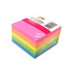 Rainbow Repositionable Sticky Notes 76x76mm Fluoro Assorted 500/Sheets