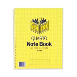Spirax 593 Notebook Quarto 252x200mm 120 Page S/O