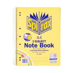 Spirax 596C 5 Subject Notebook Coloured A4 250 Page
