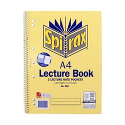 Spirax 598 Lecture Book With Pocket A4 140 Page S/O