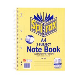 Spirax 599 3 Subject Notebook A4 300 Page