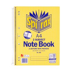 Spirax 605 2 Subject Notebook A4 250 Page