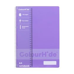 Colourhide Spiral Notebook A4 120 Page Purple