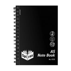 Spirax P570 A5 Notebook with 200 Pages PP Black