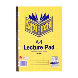 Spirax 907 Lecture Pad A4 140 Page