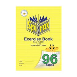 Spirax Exercise Book A4 8mm Ruled With Margin Stapled 96 Page