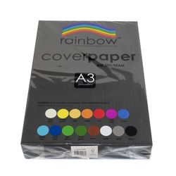 Rainbow Cover Paper A3 125gsm Black Pk500