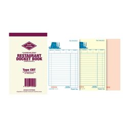 Zions Restaurant Docket Book Carbonless Triplicate