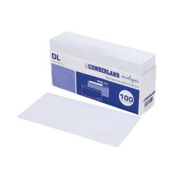 Cumberland Envelope DL 110x220mm Peel & Seal Secretive White Box 100