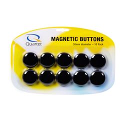Quartet Magnet Buttons 30mm Black Pack 10