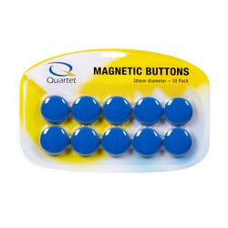 Quartet Magnet Buttons 30mm Blue Pack 10
